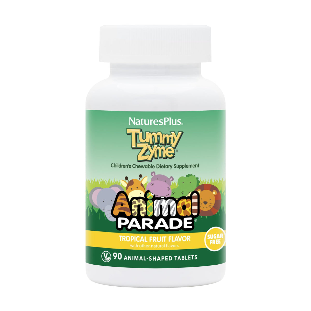 NaturesPlus envase frontal mostrando tabletas masticables y beneficio práctico