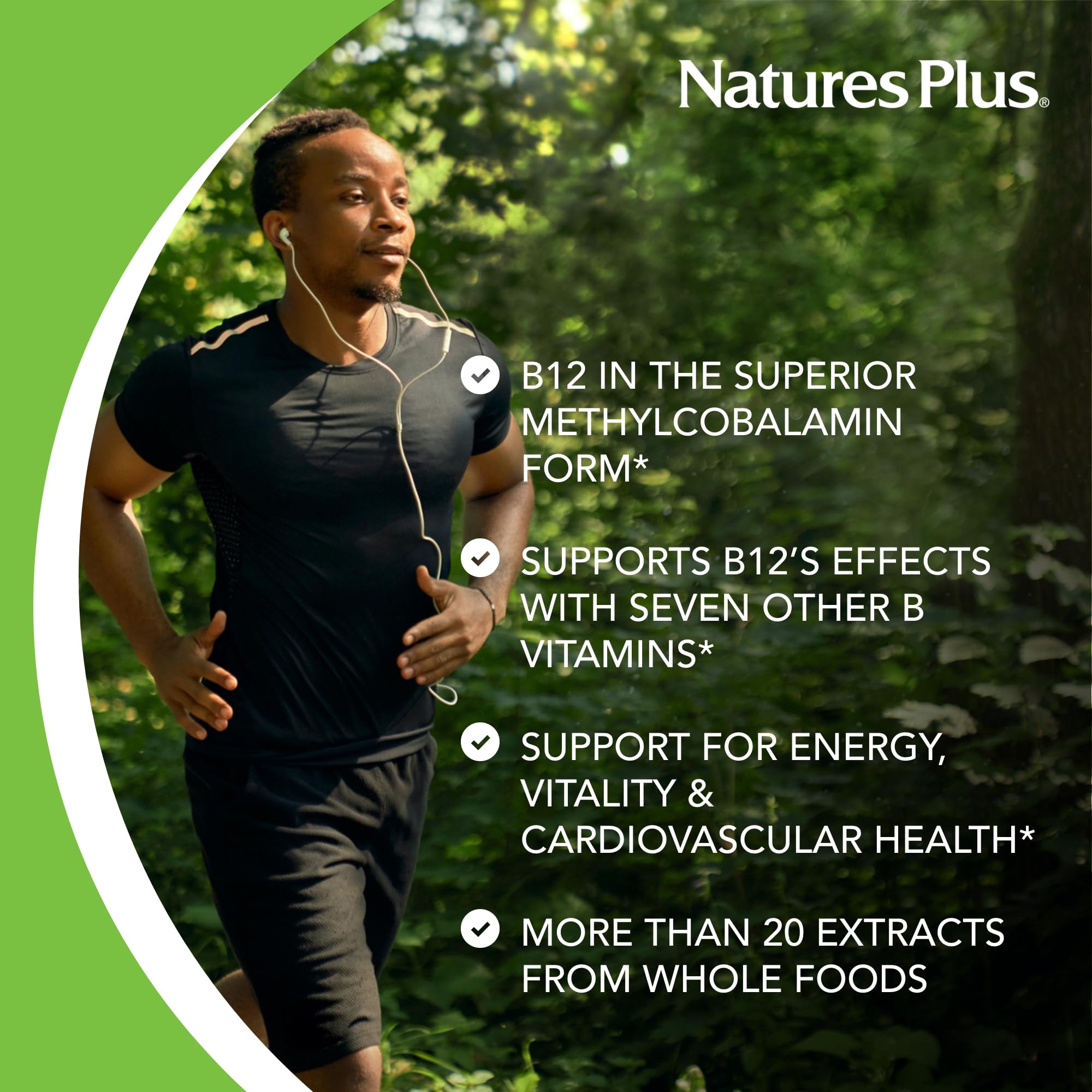 NaturesPlus selección de extractos de alimentos integrales incluidos en la fórmula B12
