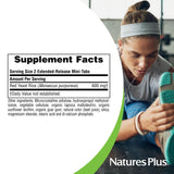 NaturesPlus frasco abierto con mini-tabs mostrando la cantidad interior