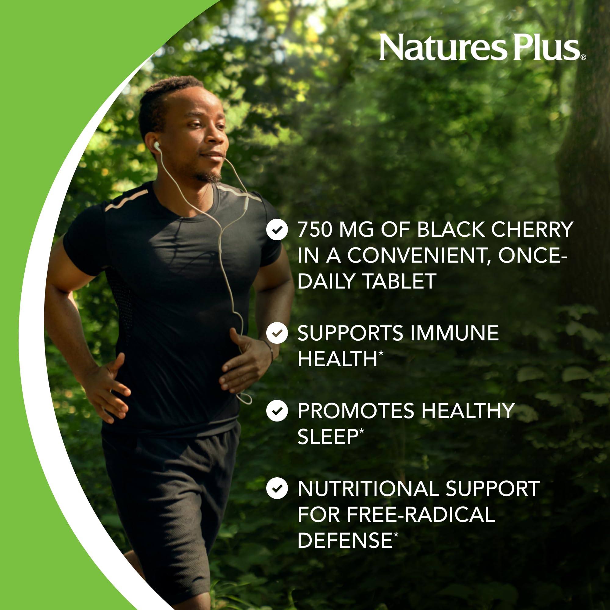 NaturesPlus detalle de bayas de cereza negra que ilustra los ingredientes activos