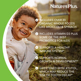NaturesPlus botella en mano para comparar tamaño y porciones, útil para planificación familiar
