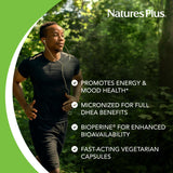 NaturesPlus DHEA-10 etiqueta con información nutricional y certificaciones