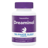 NaturesPlus DREAMINOL envase frontal mostrando la marca y beneficios para un descanso regular