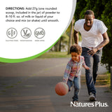 NaturesPlus comparación de ración junto a objetos cotidianos