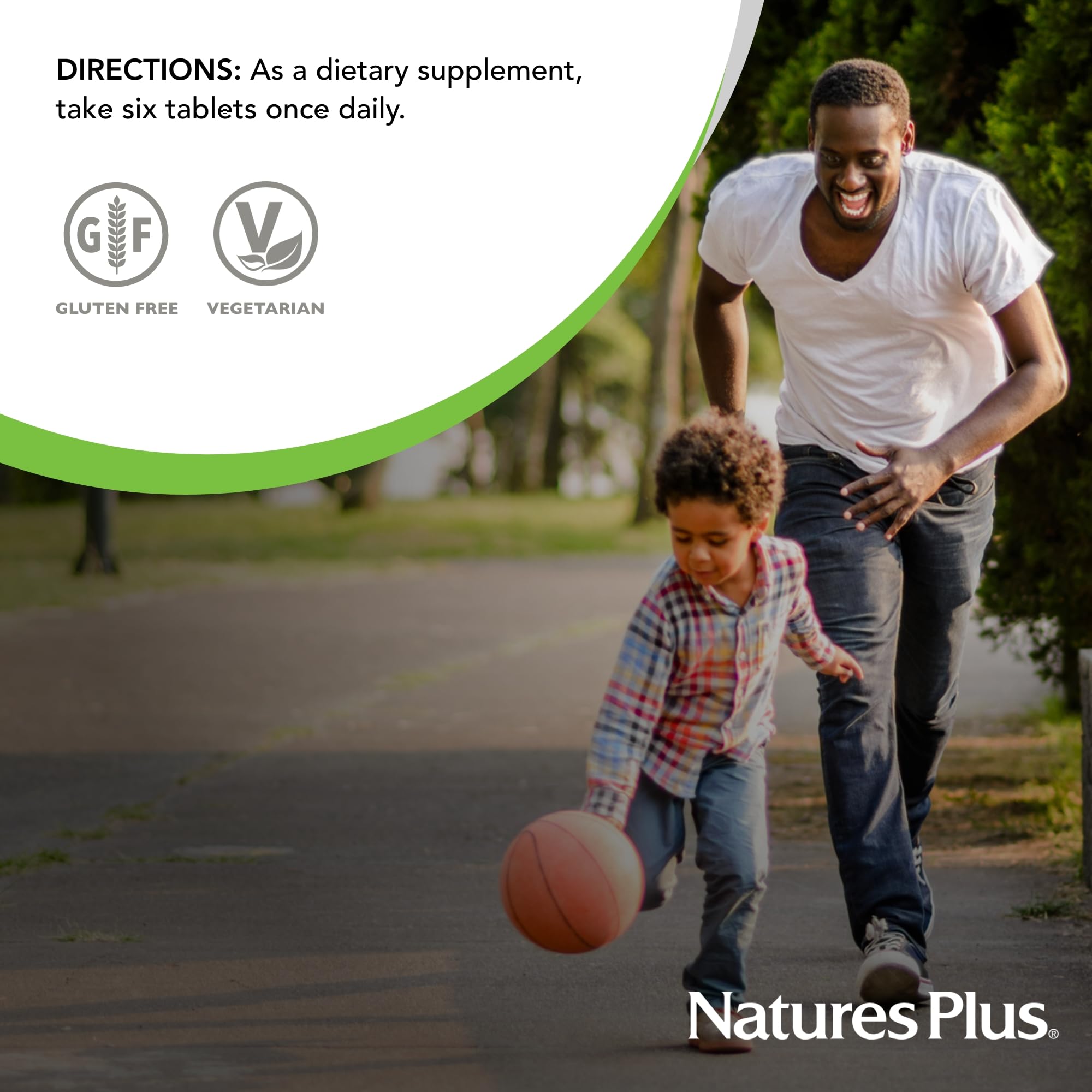 NaturesPlus envase abierto con tabletas destacando cantidad por paquete