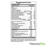 NaturesPlus etiqueta con lista de vitaminas y minerales para transparencia