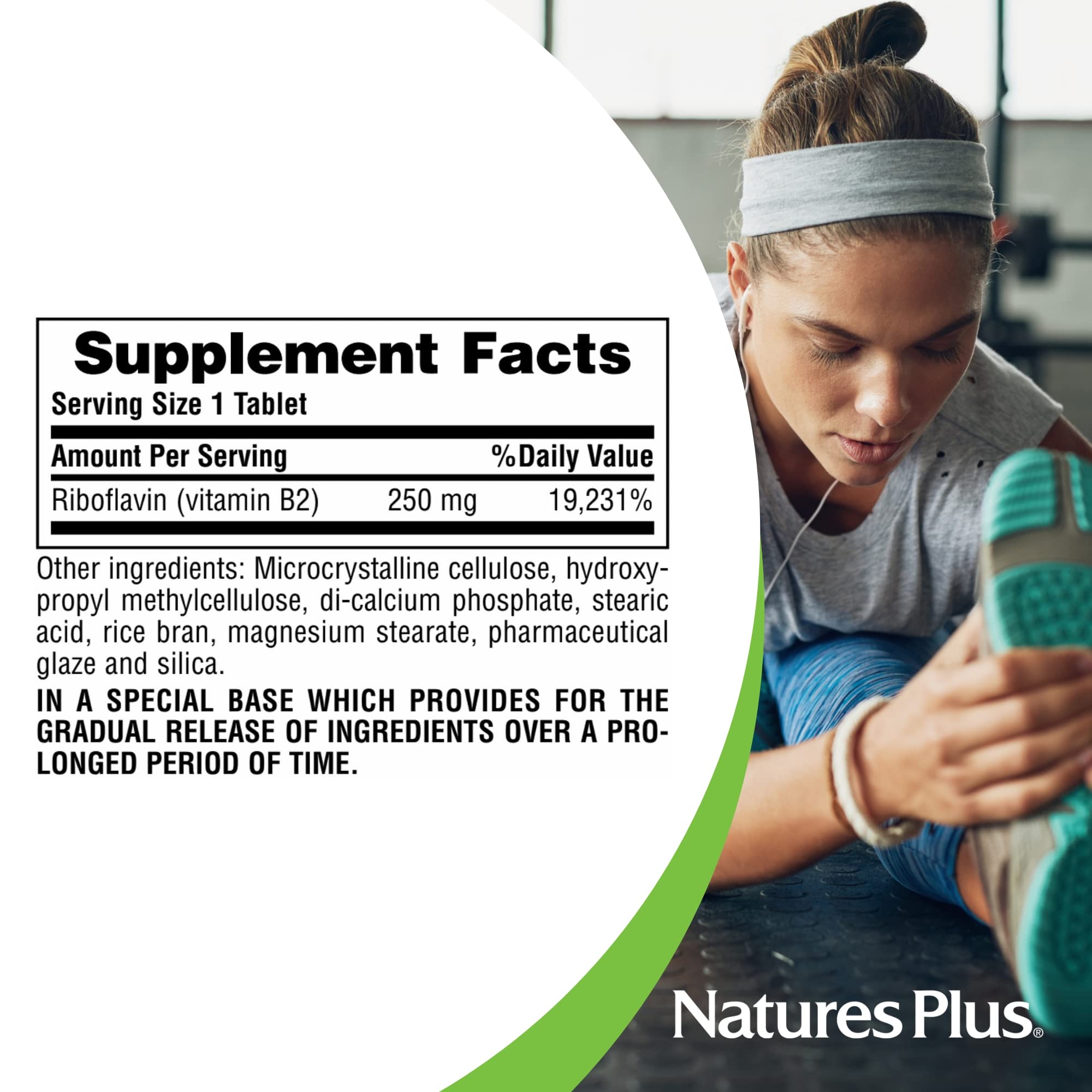 NaturesPlus detalle de la etiqueta con ingredientes y recomendaciones de uso