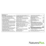 NaturesPlus etiqueta nutricional enfocada en ingredientes y pureza
