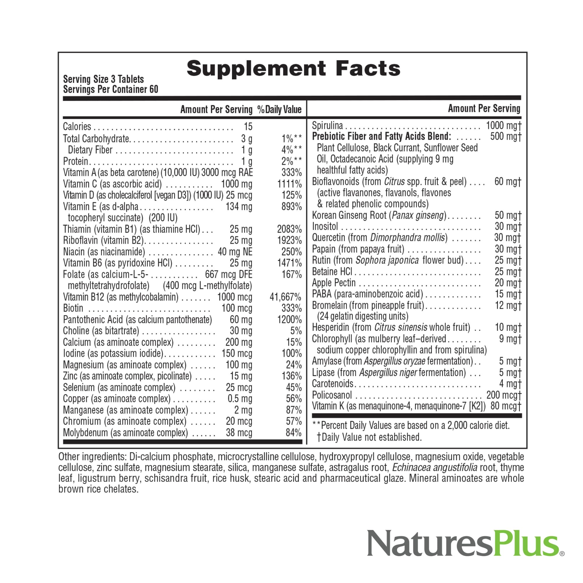 NaturesPlus presentación en ambiente saludable sugiriendo energía diaria
