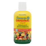 NaturesPlus vista frontal del empaque tropical mostrando 2 frascos y beneficio de nutrición completa