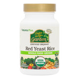 Nature's Plus envase frontal Red Yeast Rice mostrando beneficios y sellos