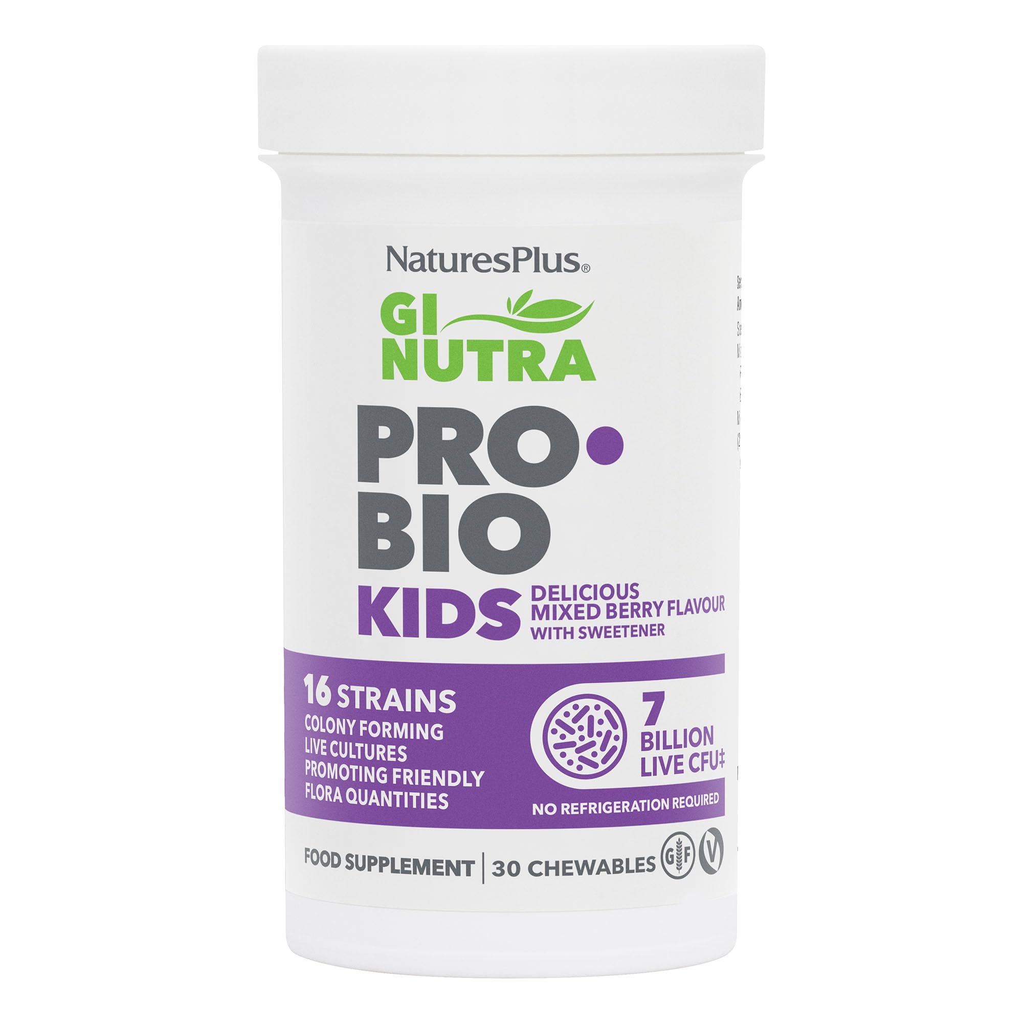 Nature's Plus envase frontal del producto que muestra sabor y cantidad