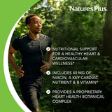 NaturesPlus Heartbeat envase abierto con tabletas, facilita percepción de cantidad