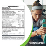 NaturesPlus etiqueta nutricional enfocada en hierro y cofactores
