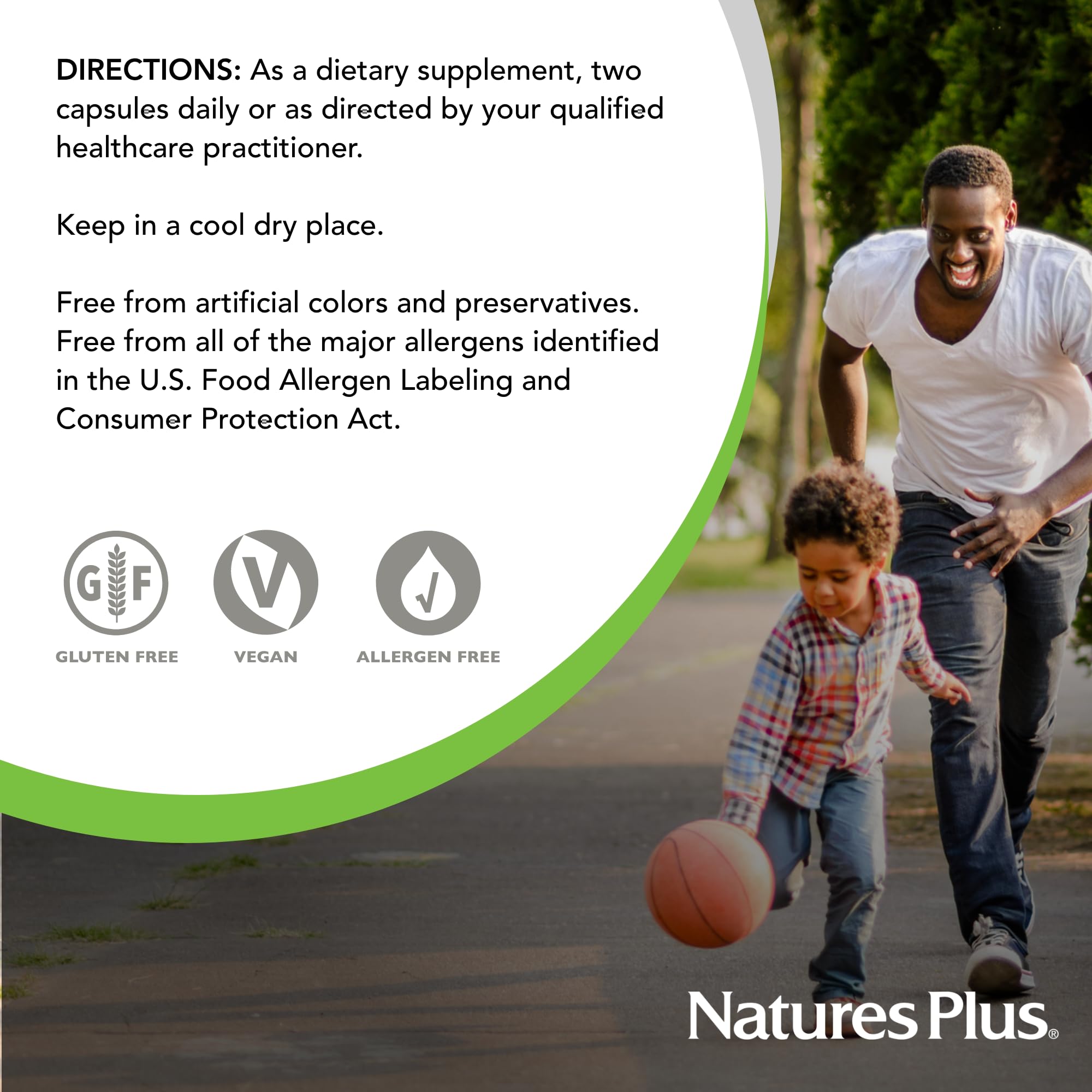 NaturesPlus primer plano de ingredientes activos y cofactores