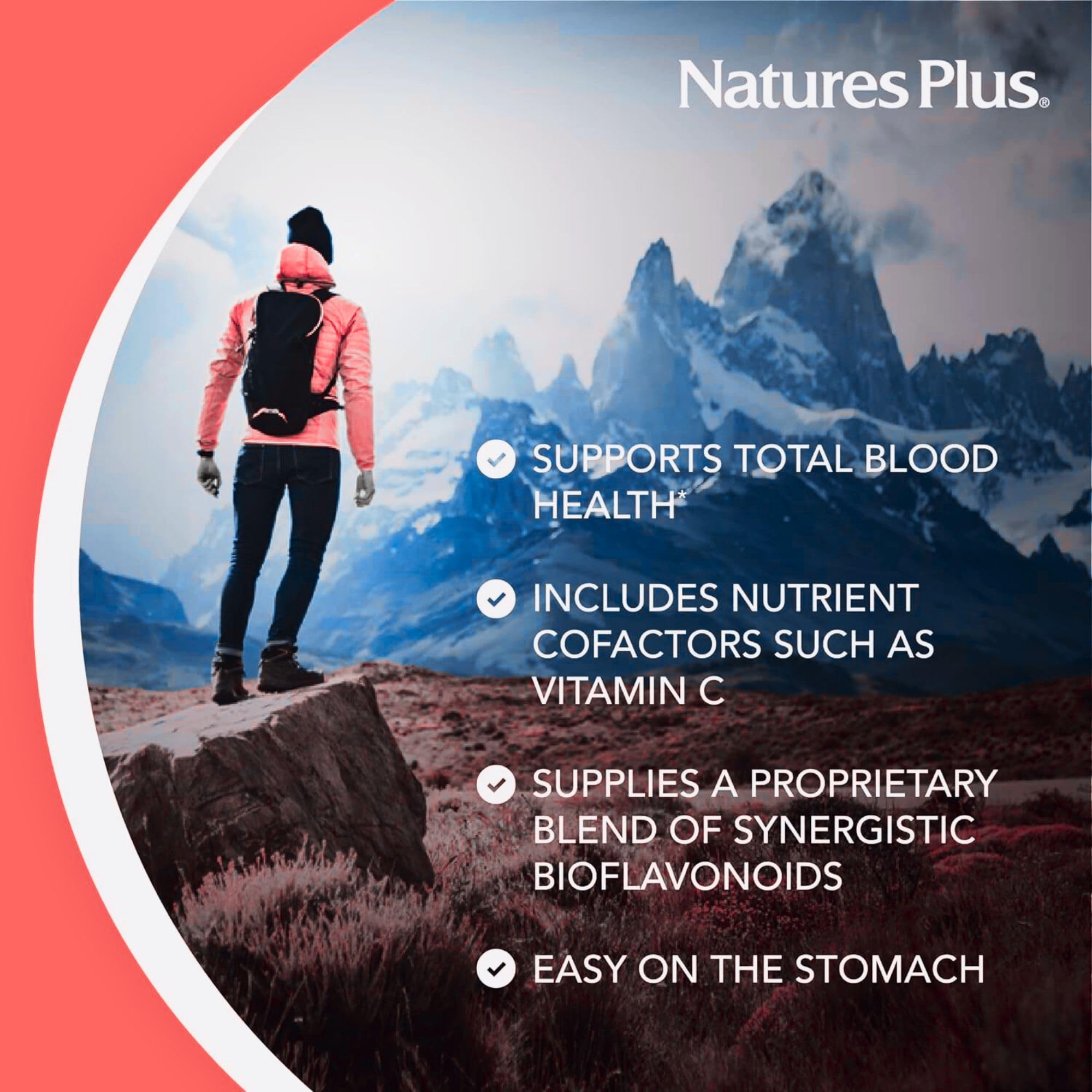 NaturesPlus etiqueta con ingredientes y cofactores para absorción