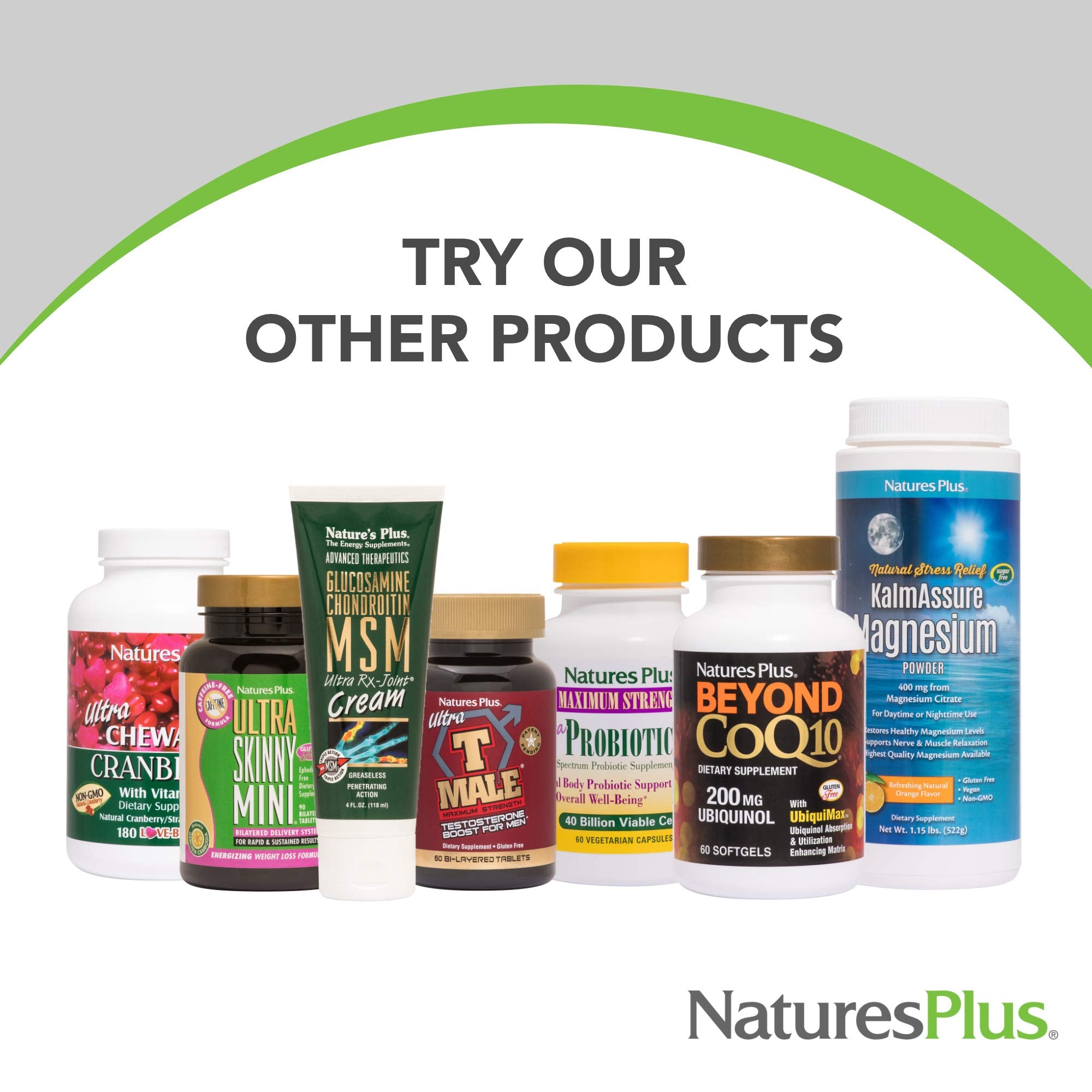 NaturesPlus sello de calidad cGMP y registro FDA/NSF visible