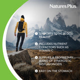 NaturesPlus Hema-Plex composición en mesa, destaca ingredientes y absorción mejorada