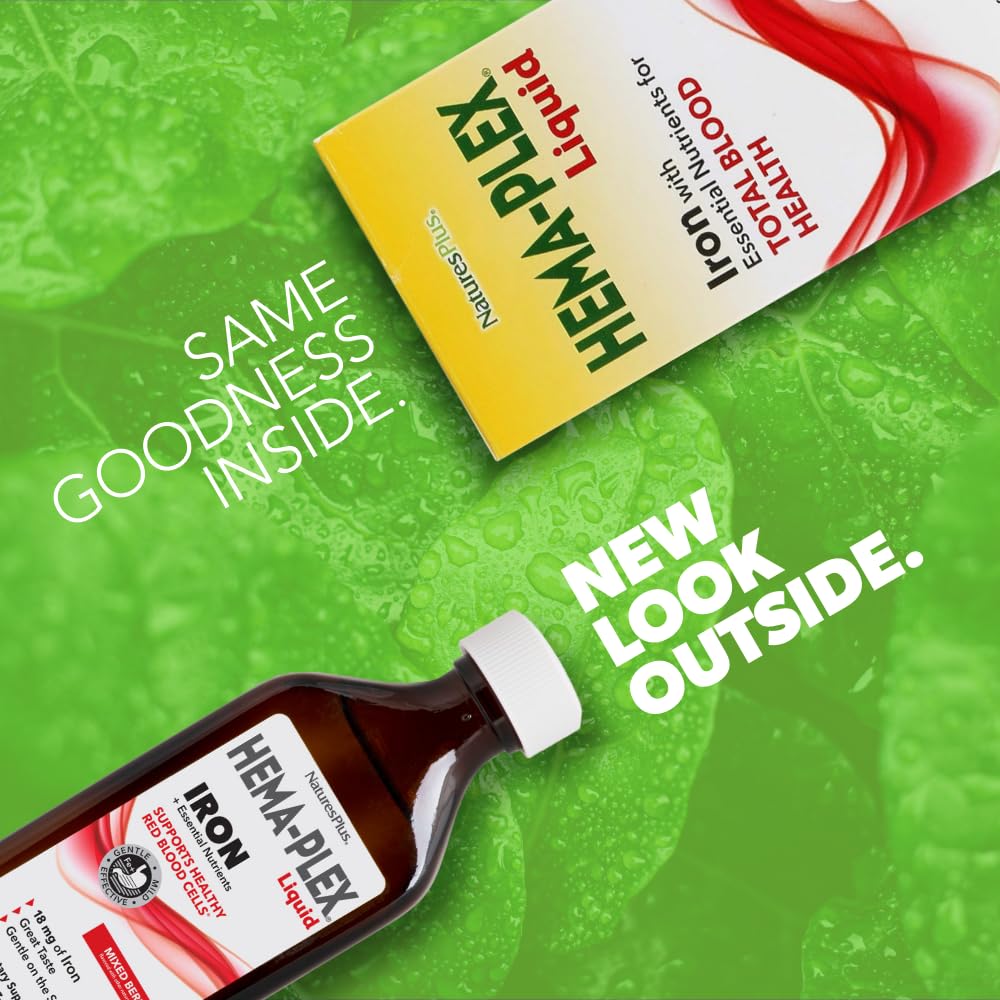 Nature's Plus vertido del líquido berry demostrando fácil dosificación
