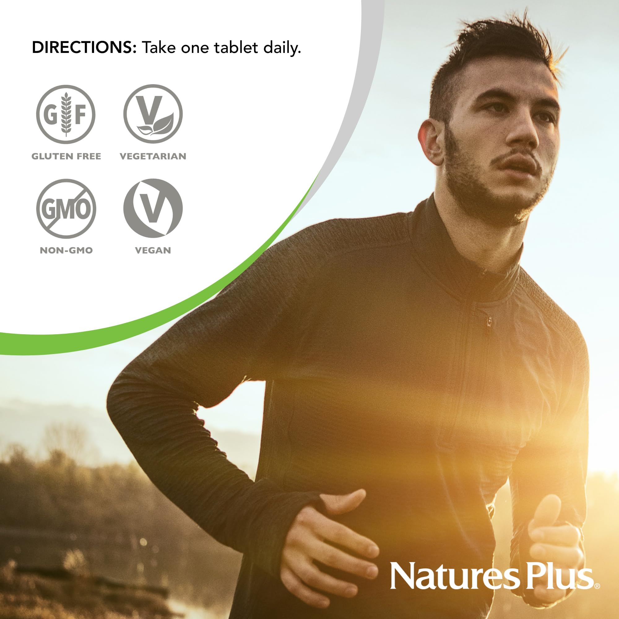 NaturesPlus tableta junto a una moneda para comparar tamaño práctico