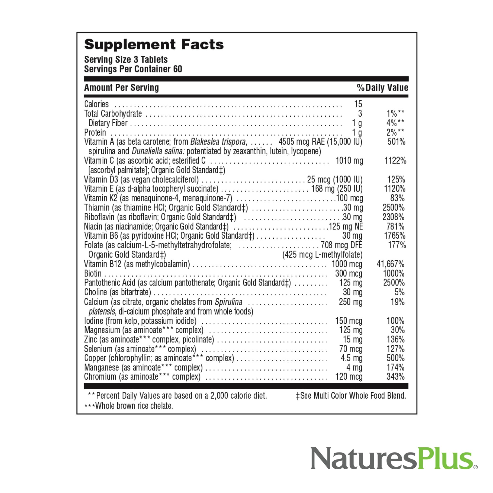 NaturesPlus ingredientes naturales como acaí y resveratrol para antioxidantes
