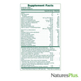 NaturesPlus representación de ingredientes naturales usados, apoyo nutritivo integral