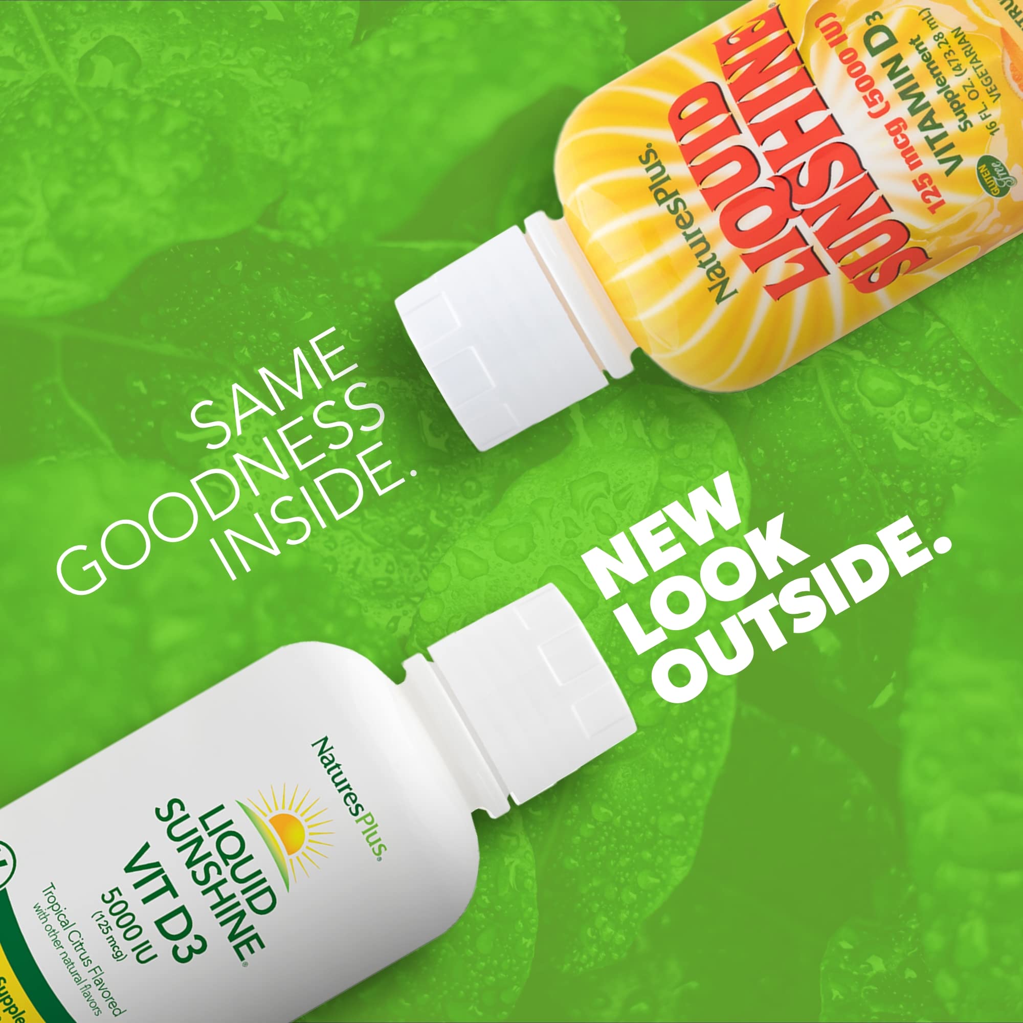 NaturesPlus gotas y textura del líquido, demuestra fácil dosificación y absorción