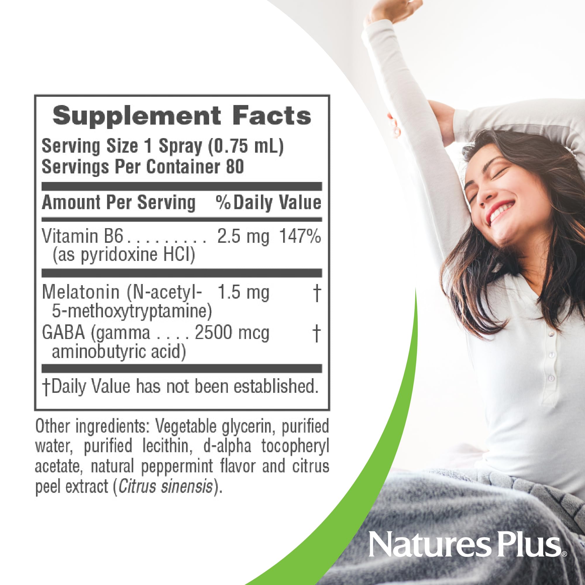 NaturesPlus frasco junto a una regla para comparar tamaño y portabilidad