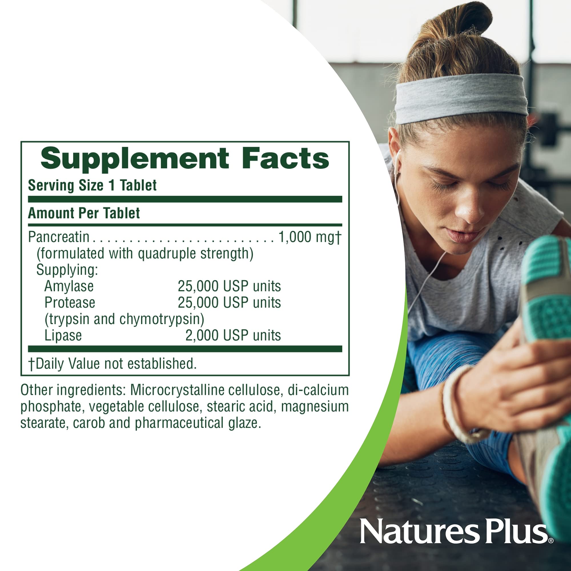 NaturesPlus suplemento cerca de un plato para digestión tras comidas