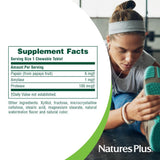NaturesPlus envase abierto con tabletas visibles, beneficio gran cantidad de raciones