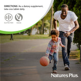 NaturesPlus comparación de porción que muestra 180 servicios por envase