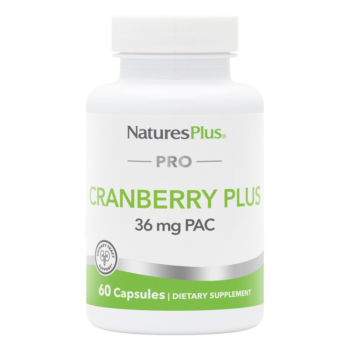 NaturesPlus frasco frontal mostrando cápsulas y beneficios de PACs