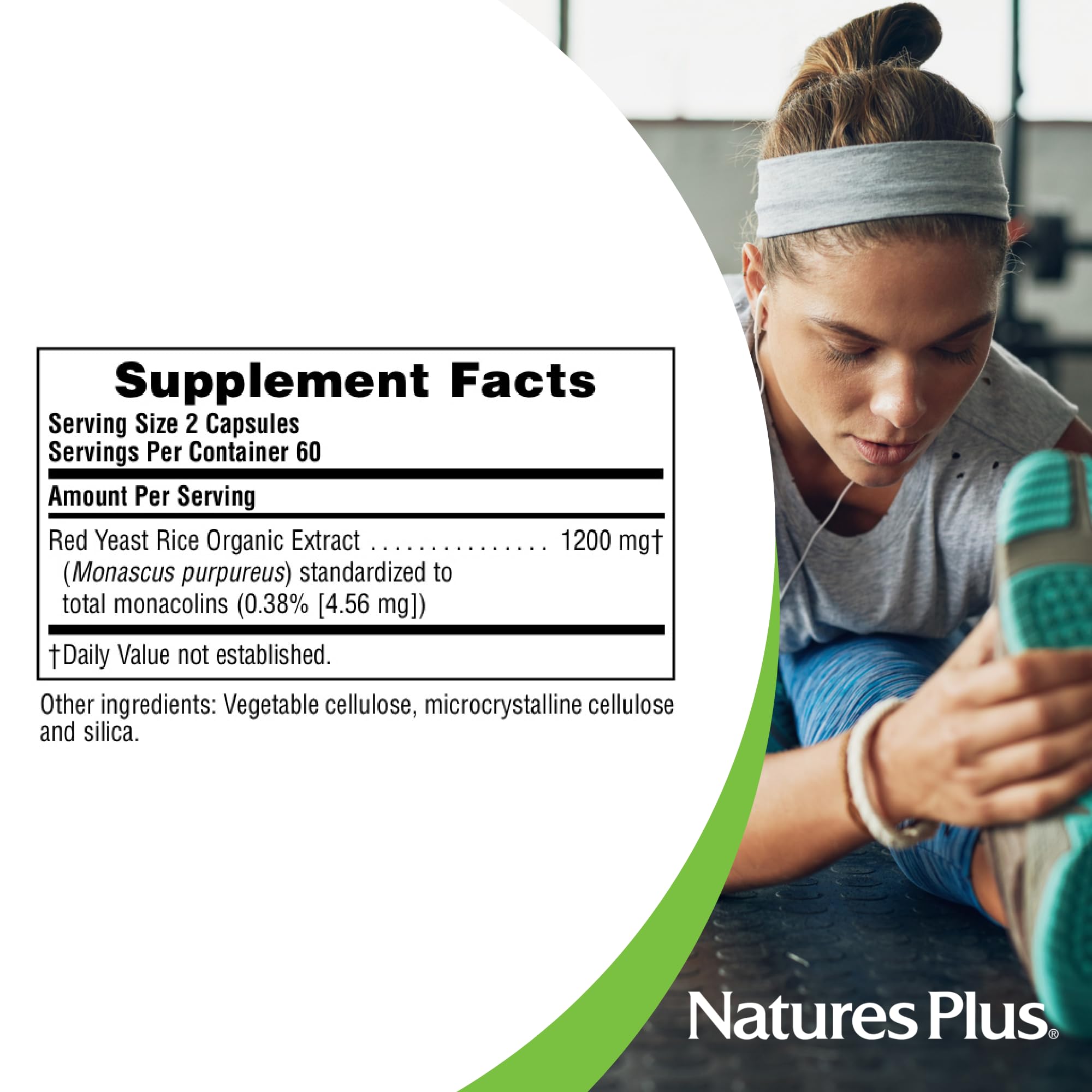 NaturesPlus etiqueta del producto con ingredientes y certificados visibles