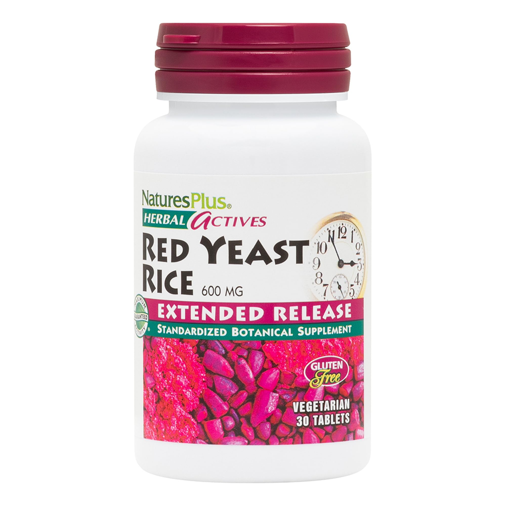 NaturesPlus frasco frontal del producto mostrando 30 tabletas y beneficios claros
