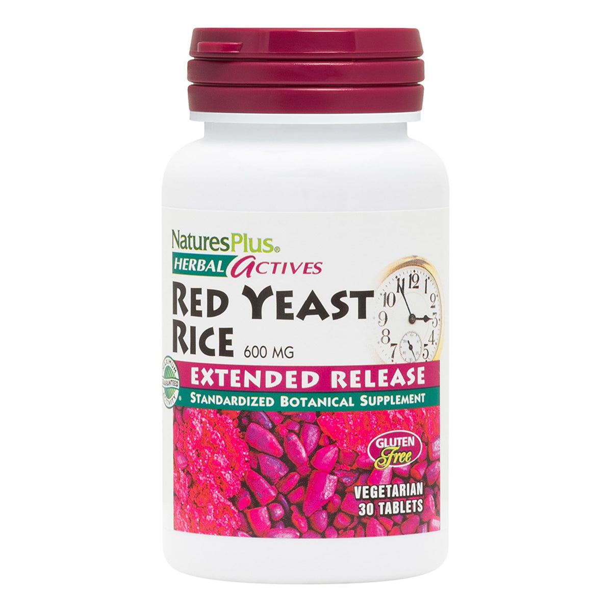 NaturesPlus frasco frontal del producto mostrando 30 tabletas y beneficios claros