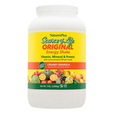 NaturesPlus envase frontal del Source of Life Energy Shake con información de 58 porciones
