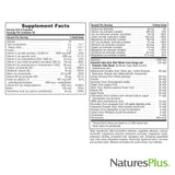 NaturesPlus etiqueta Source of Life lista de vitaminas y declaraciones sin alérgenos