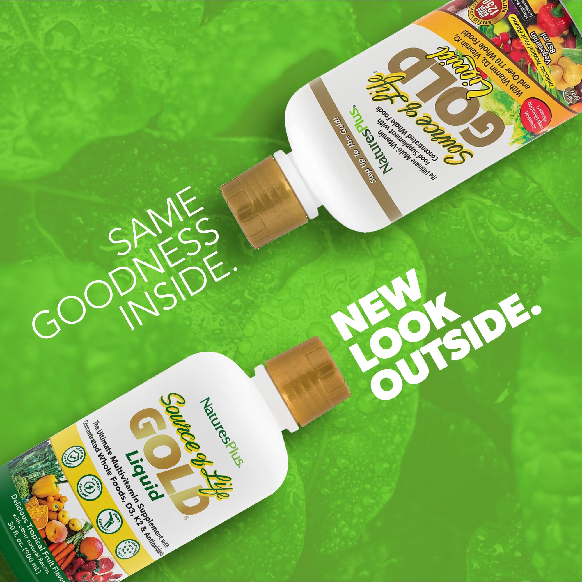 NaturesPlus detalle de etiqueta Source of Life GOLD con lista de ingredientes y claridad informativa