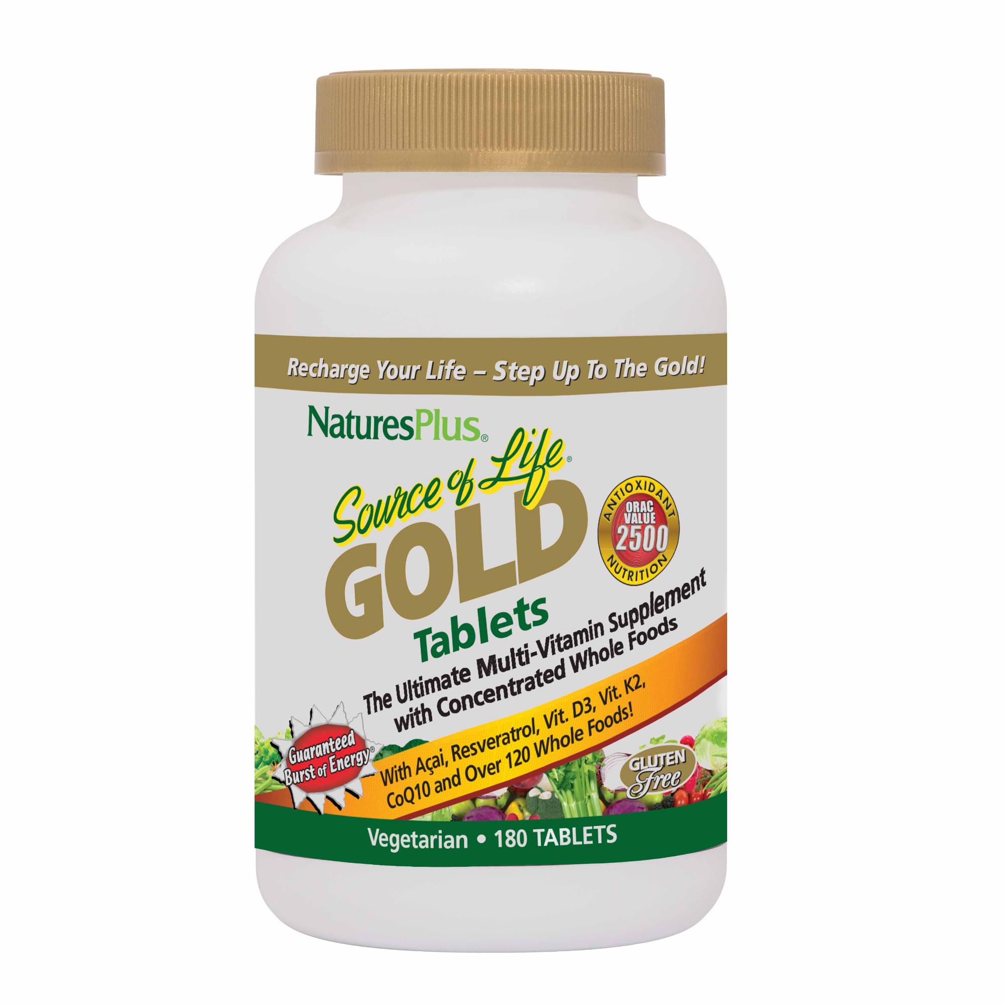 NaturesPlus frasco frente mostrando etiqueta y beneficios esenciales