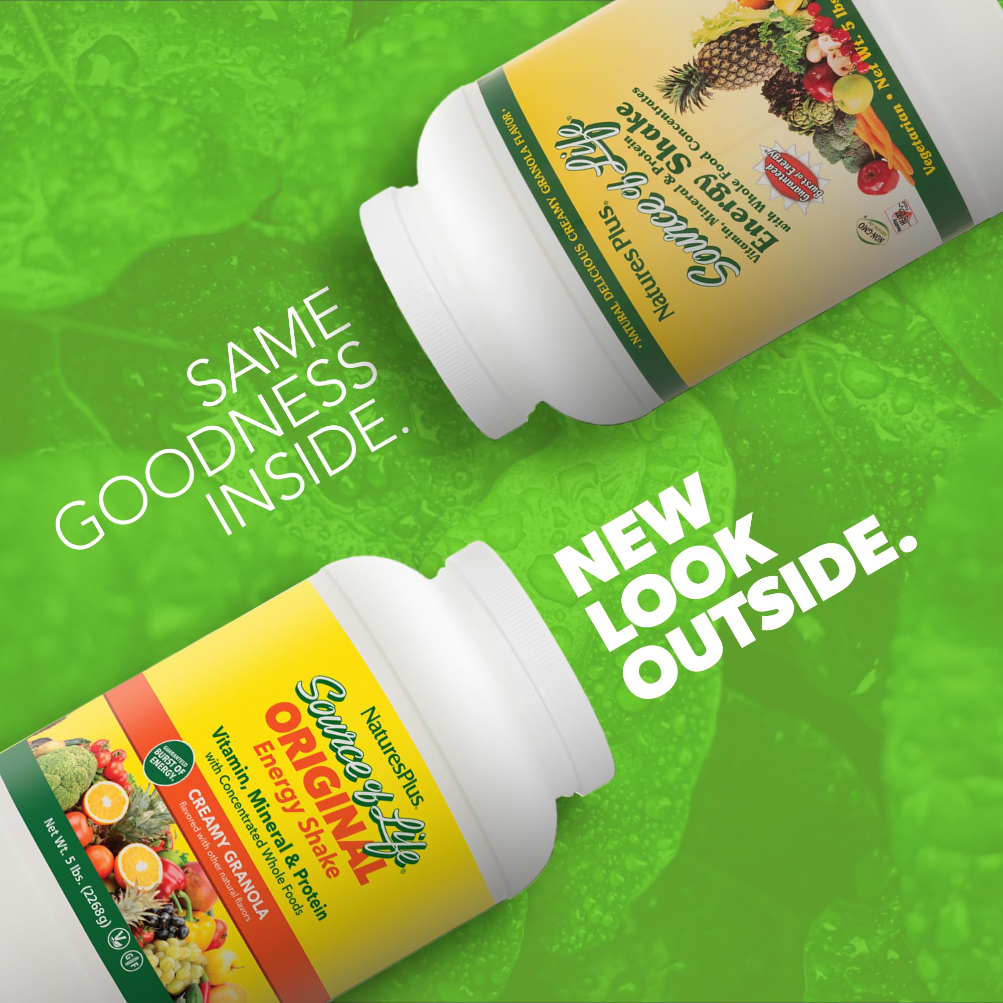 NaturesPlus detalle de ingredientes mostrando la mezcla de arroz, guisante y soja