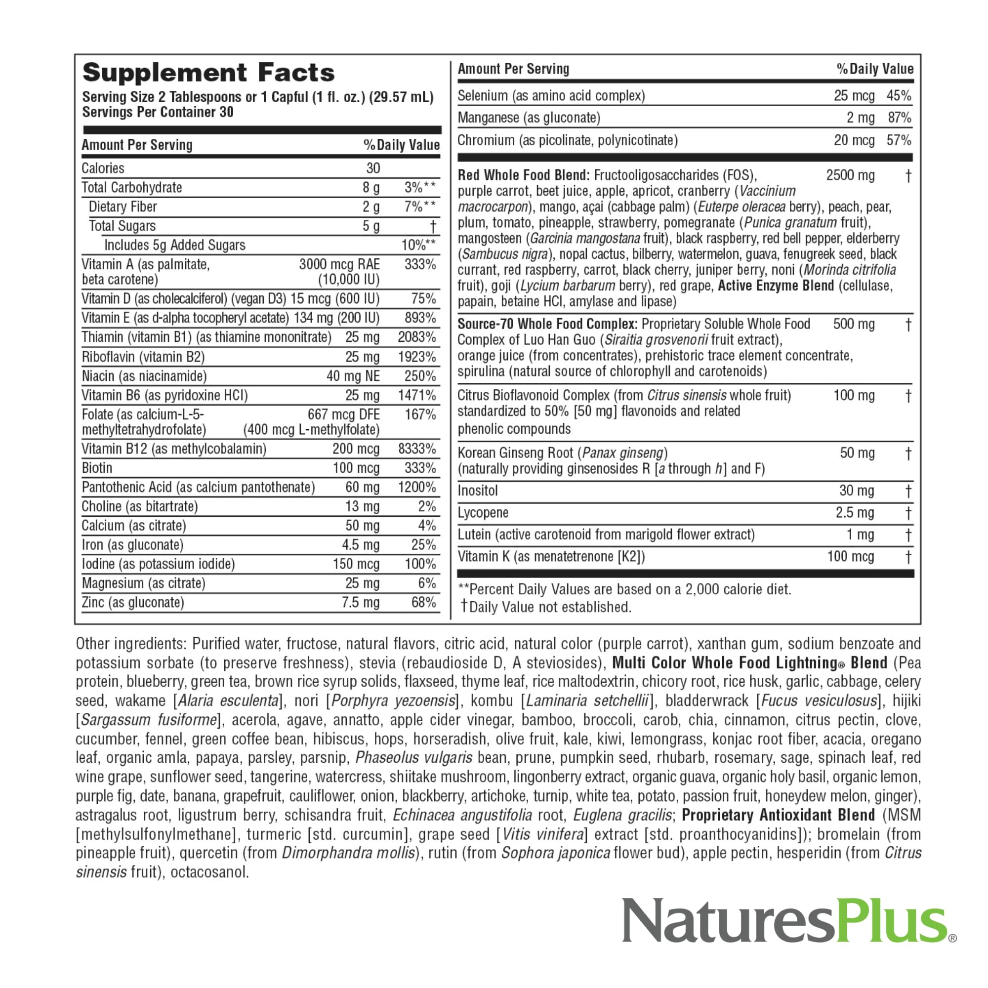 NaturesPlus mezcla de frutos rojos usada en la fórmula, antioxidantes
