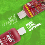 NaturesPlus detalle de textura del líquido rojo, fácil de mezclar