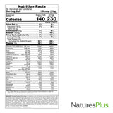 NaturesPlus comparativa de tamaño del envase de 5 libras junto a una botella de agua