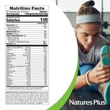 NaturesPlus SPIRU-TEIN etiqueta con ingredientes y beneficios visibles