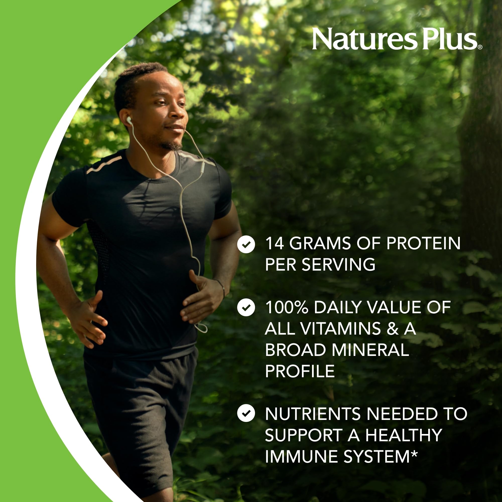 NaturesPlus cuchara medidora con porción, muestra 14 g de proteína por servicio