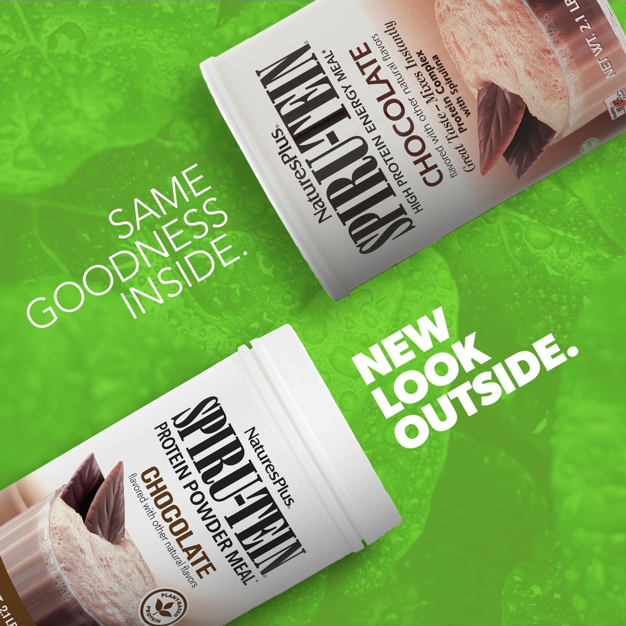 NaturesPlus SPIRU-TEIN polvo en cuchara con textura fina fácil de disolver