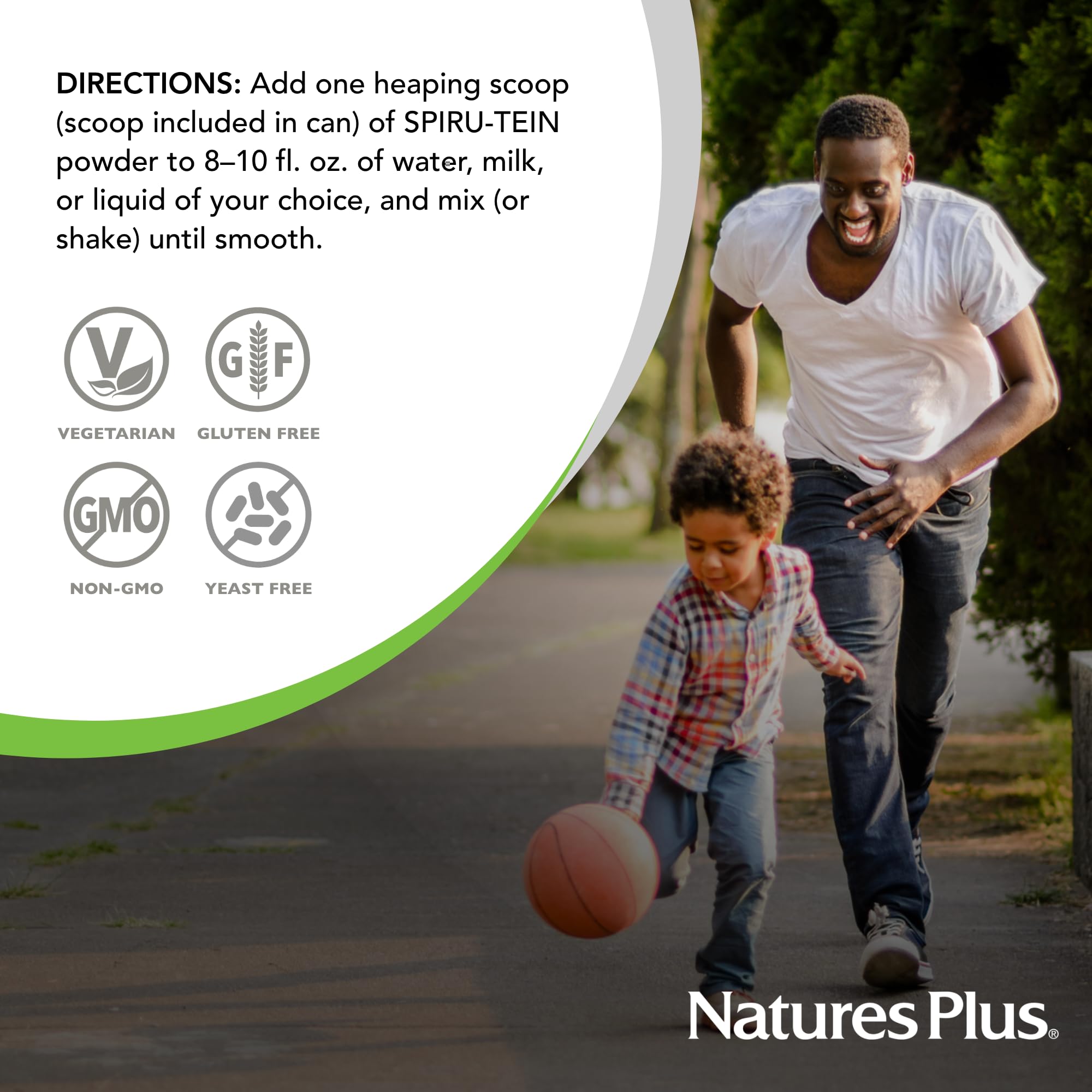 NaturesPlus SPIRU-TEIN batido en bowl con frutas, opción nutritiva y sabrosa