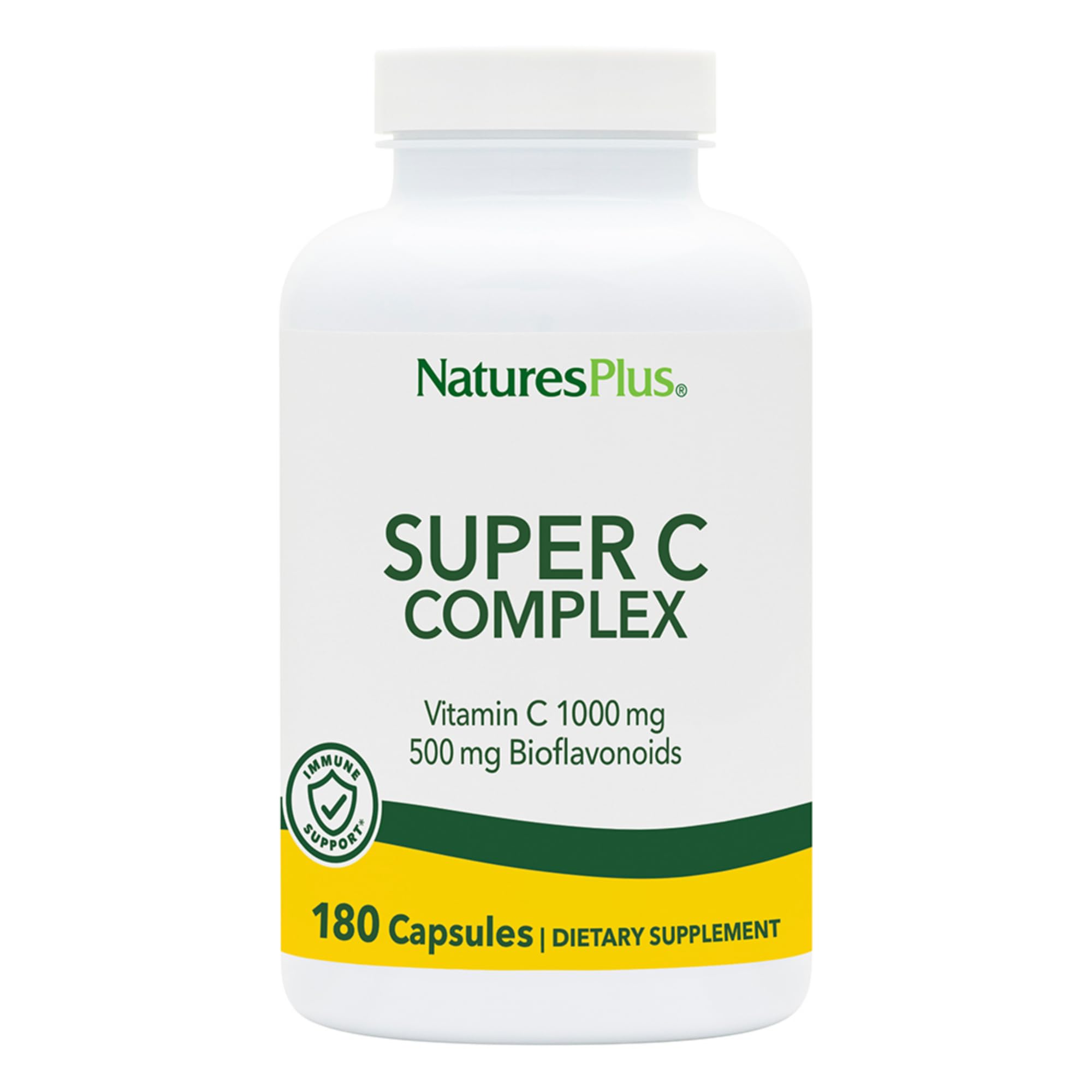 NaturesPlus frasco frontal del producto mostrando etiqueta y beneficios