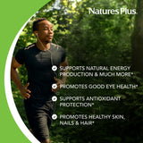 NaturesPlus frasco abierto con comprimidos para visualización del contenido