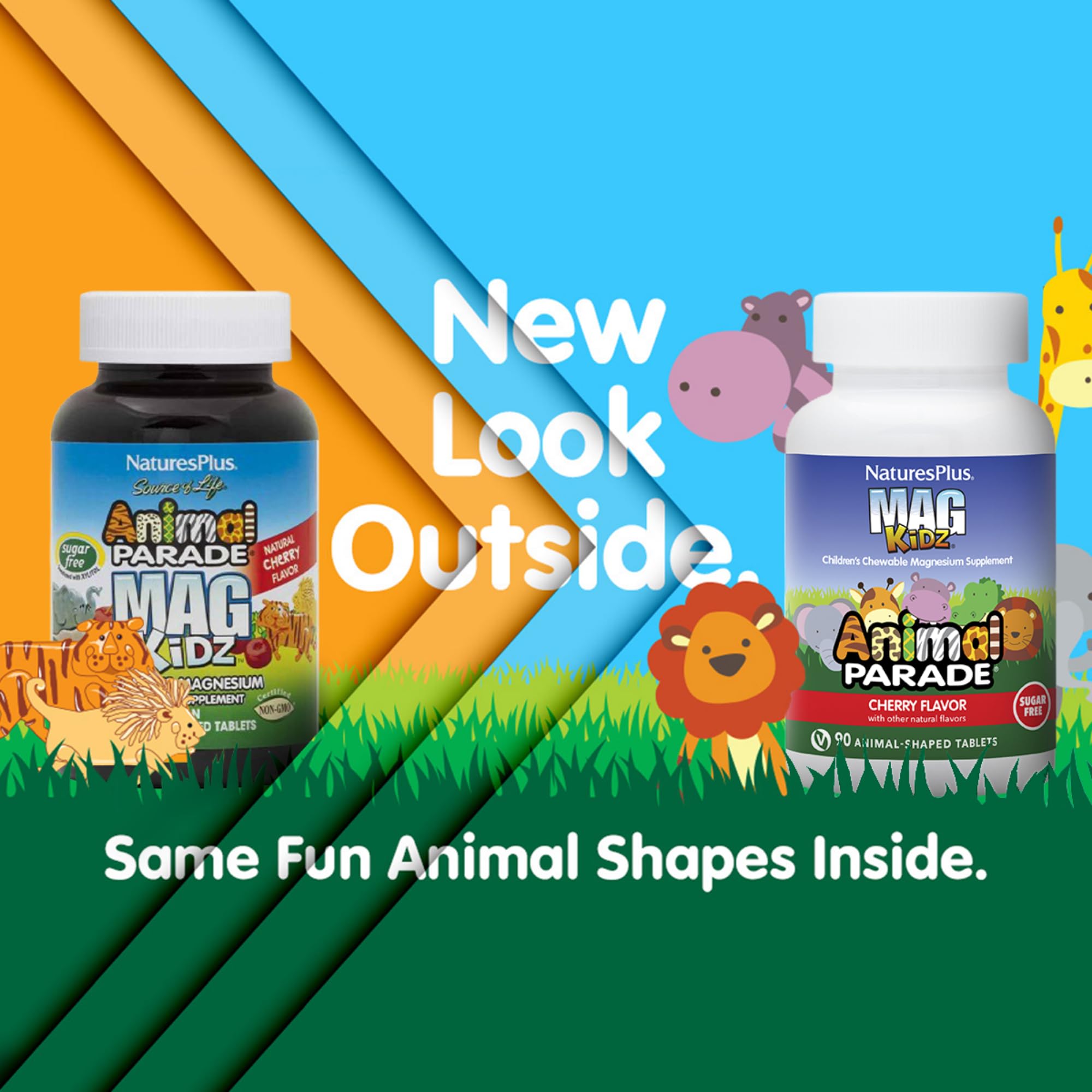 NaturesPlus tabletas con formas de animales, diseño divertido que facilita la toma